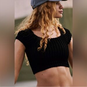 FREE PEOPLE | NWOT Get Ripped Tee in Black